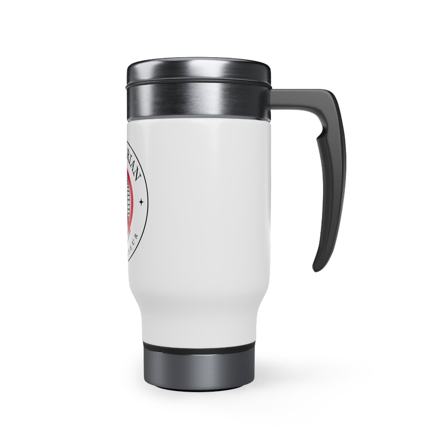 Contrarian Entrepreneur Stainless Steel Travel Mug with Handle, 14oz