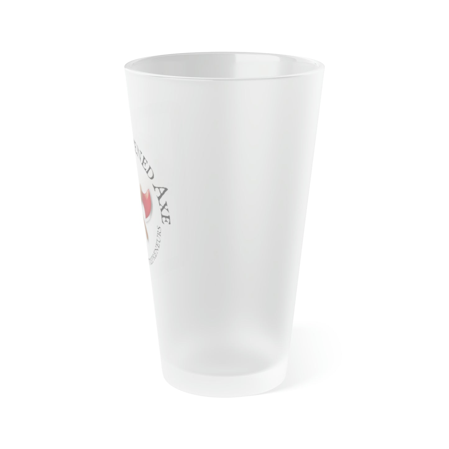 The Sharpened Axe "Contrarian Entrepreneurs" Frosted Pint Glass, 16oz