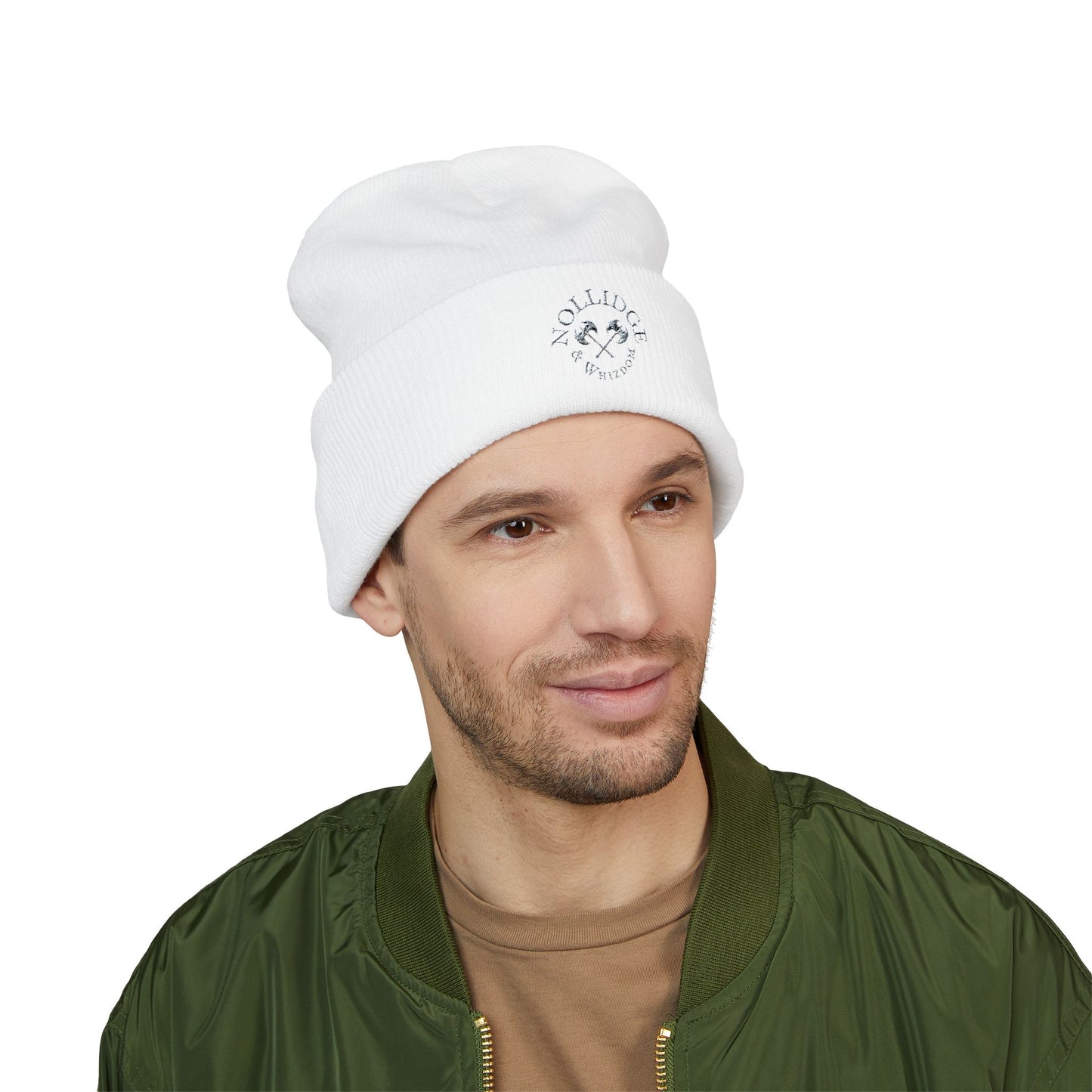 (WHITE) Nollidge & Whizdom Emotional Intelligence Embroidered Beanie