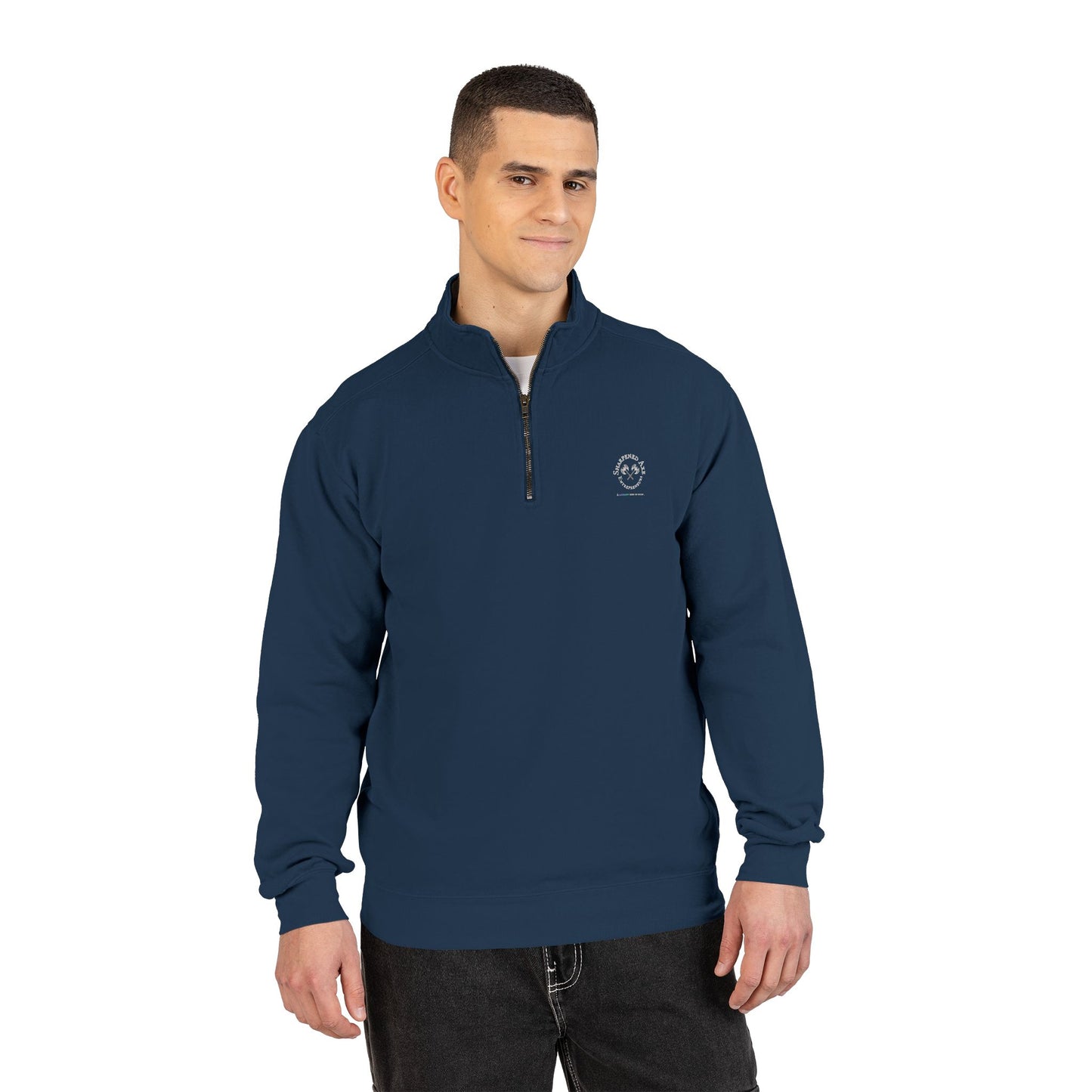 The Sharpened Axe Entrepreneurs Quarter‑Zip Sweatshirt tiny logo. (For Sharpened Axe Entrepreneurs ONLY!)