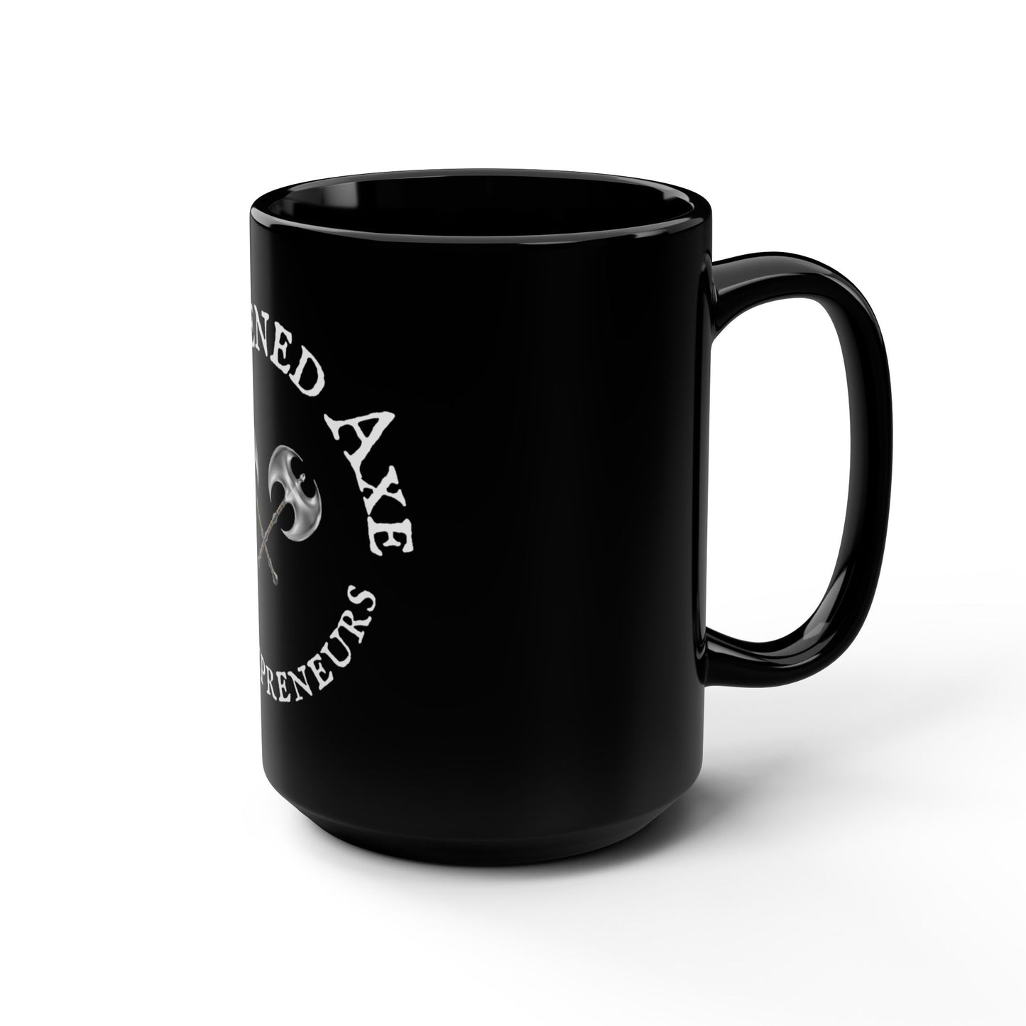 The Sharpened Axe "Contrarian Entrepreneurs" Black Mug, (XL 15oz!)