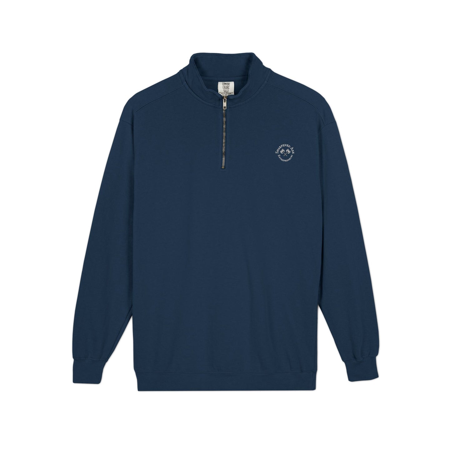 The Sharpened Axe Entrepreneurs Quarter‑Zip Sweatshirt tiny logo. (For Sharpened Axe Entrepreneurs ONLY!)